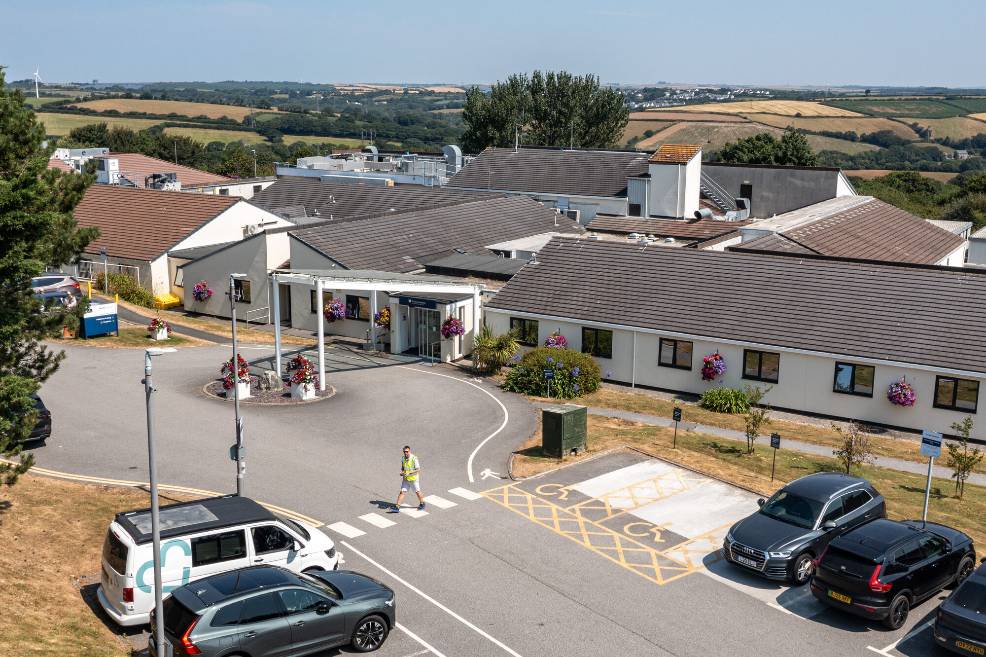 Camper van setup for drone survey day at Duchy Hospital