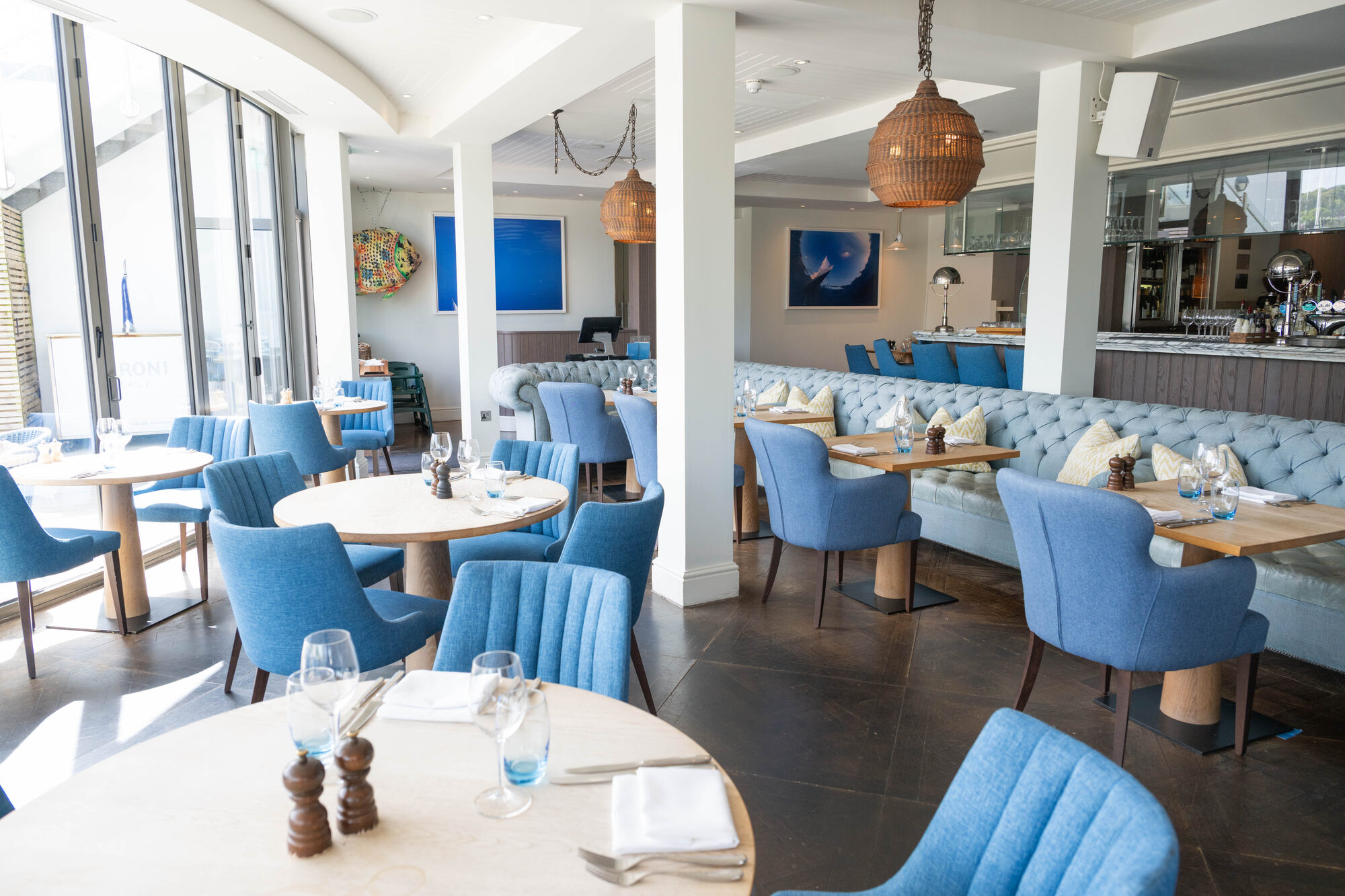 Marine Bar inside Salcombe Harbour Hotel wedding space