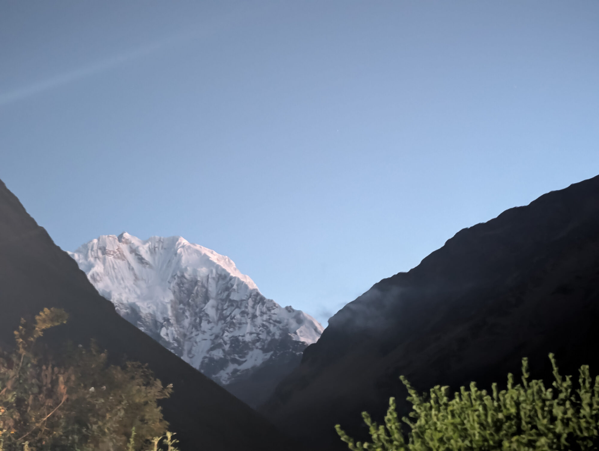 Dramatic mountain landscape on the Salkantay route near Cusco, Peru