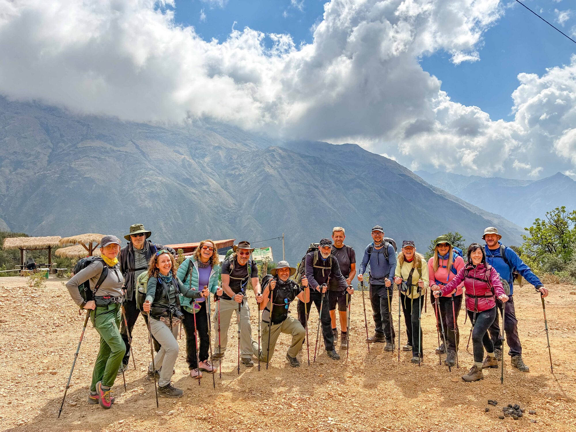 Walkers preparing to start the Salkantay Trek in Peru