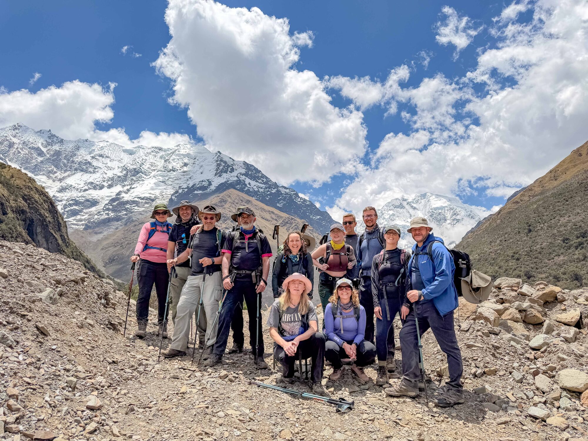 Walkers taking part in the HD Livin Salkantay Trek fundraising challenge in Peru