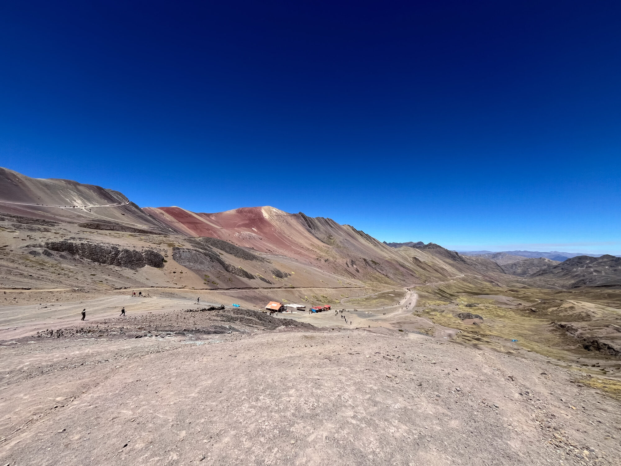 Mountain landscape on the journey towards Rainbow Mountain in Peru